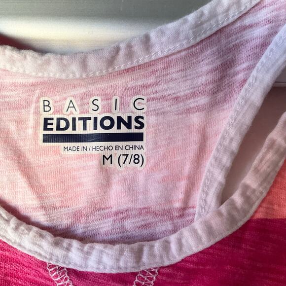 Basic Edition Big Girl Maxi Dress size M (7/8) Sleeveless Slit Side Stretch Pink - Picture 5 of 7